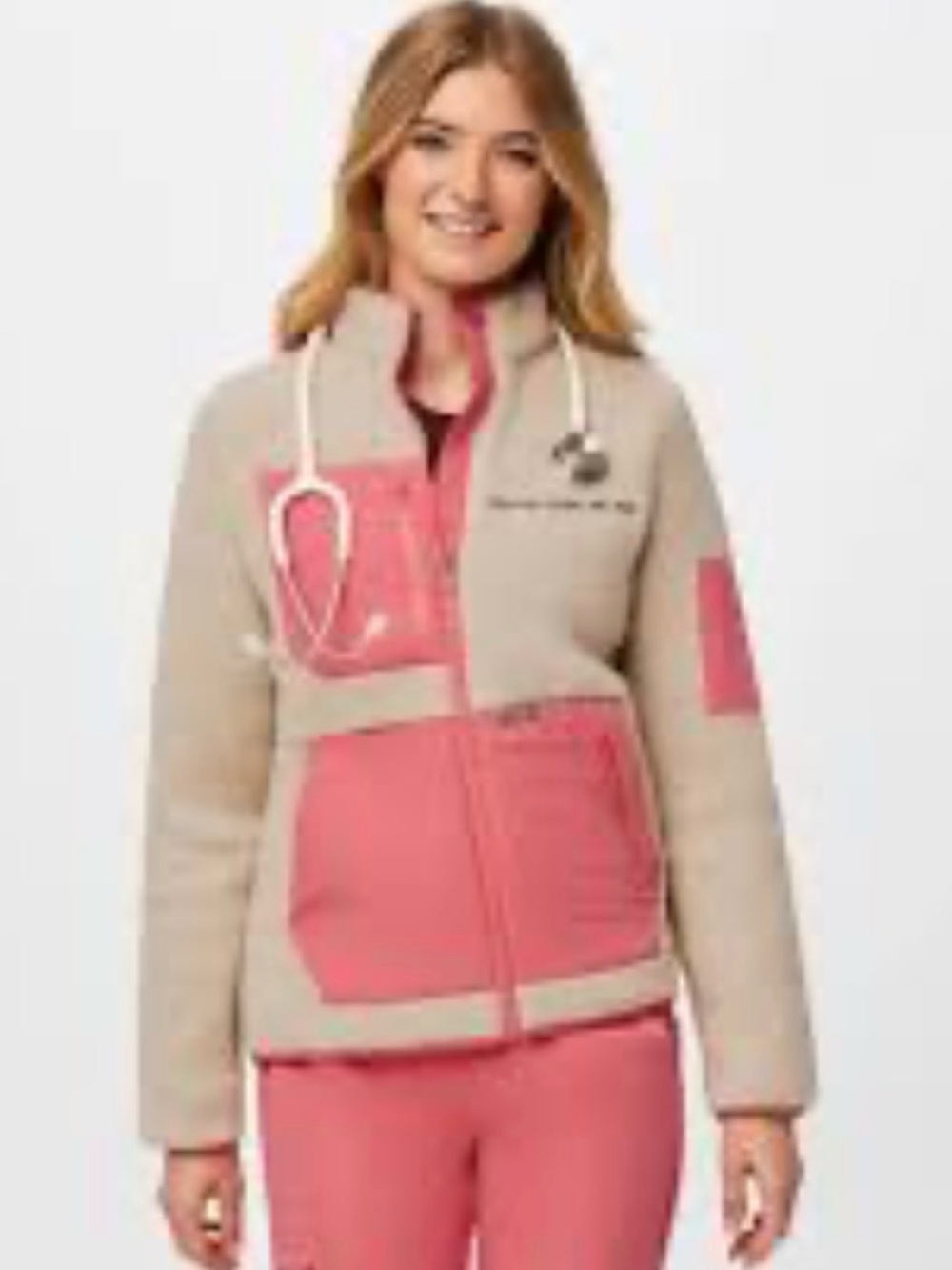 Figs Women’s On-Shift Sherpa Full Zip Jacket Size Large